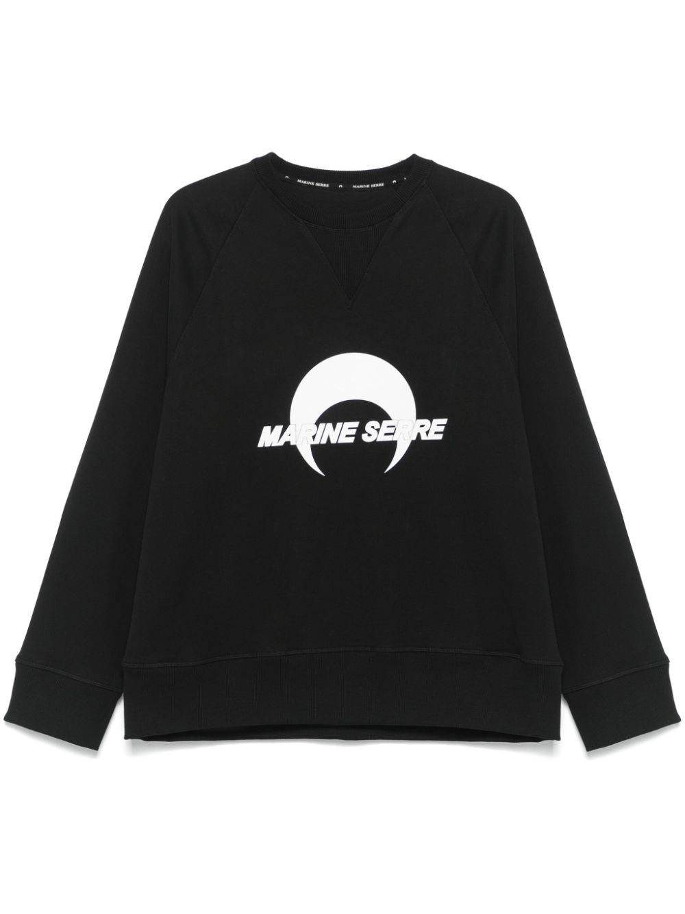 Marine Serre logo-print fleece sweatshirt - Black Cover