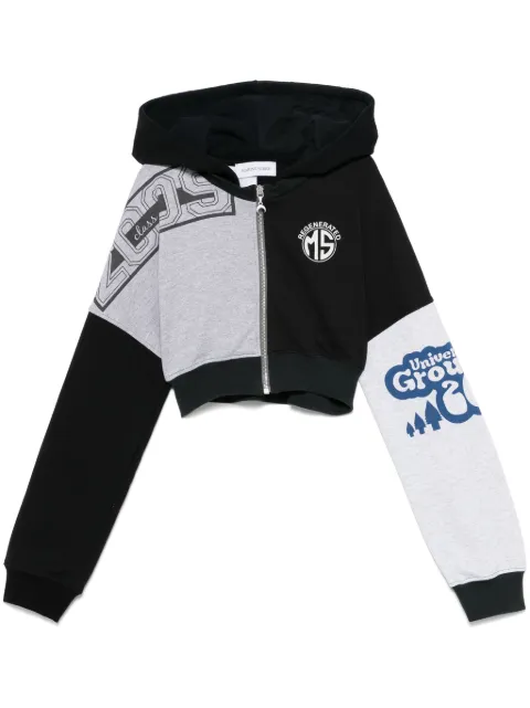 Marine Serre graphic cropped hoodie