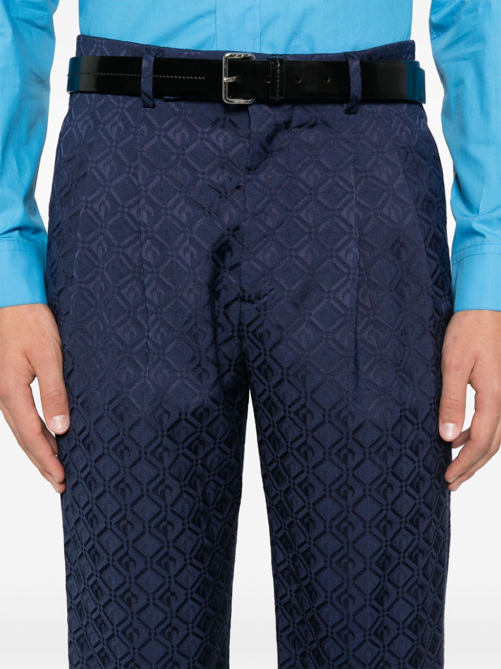 Marine Serre Broek met Moon Diamond jacquard Blauw