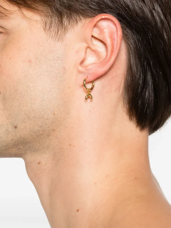 Marine Serre Crescent-Moon Hoop Earrings | Gold | FARFETCH AZ