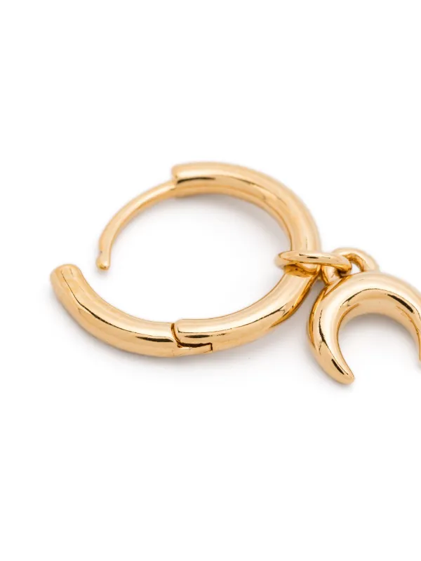 Marine Serre Crescent-Moon Hoop Earrings | Gold | FARFETCH AZ