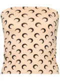 Marine Serre Moon printed tube top - Neutrals