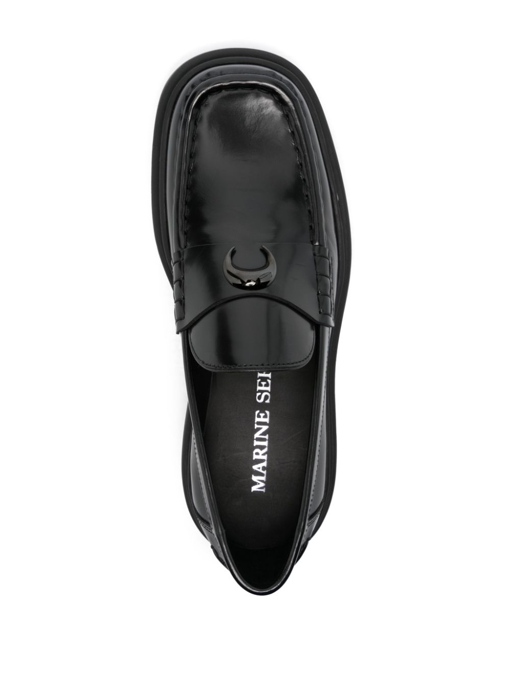 Marine Serre 50 mm leren loafers Zwart