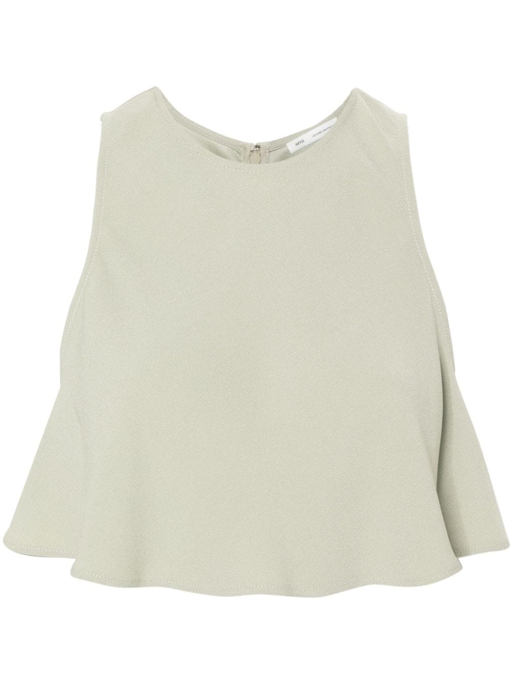 Ami Alexandre Mattiussi Sleeveless Crepe Crop Top In Green