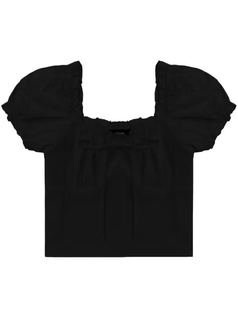 tout a coup puff-sleeves ruffle-trim blouse