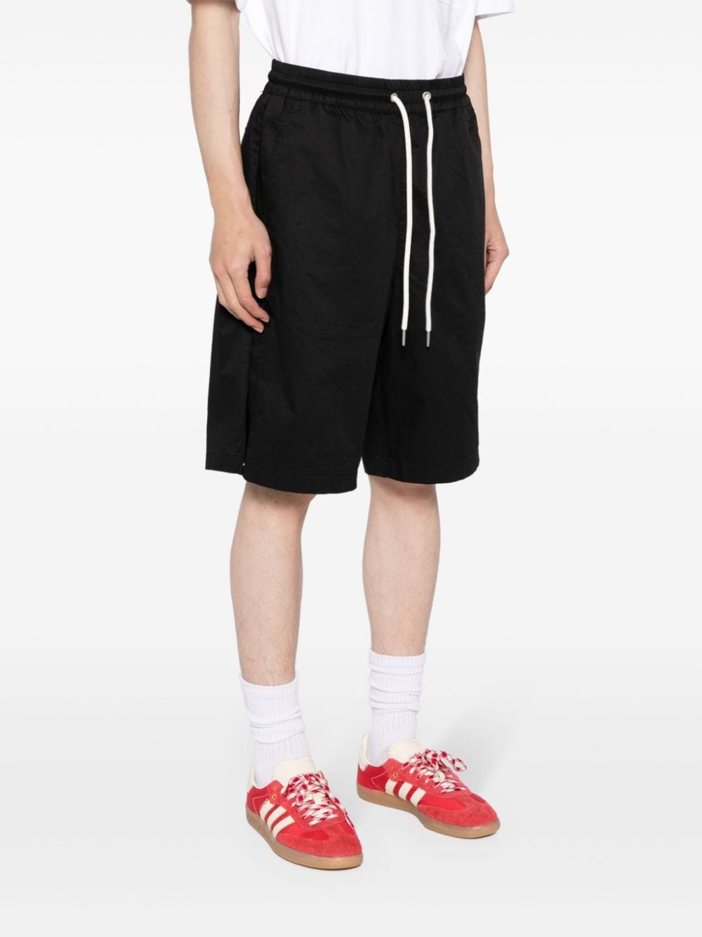 Shop Five Cm Logo-embroidered Cotton Shorts In Black