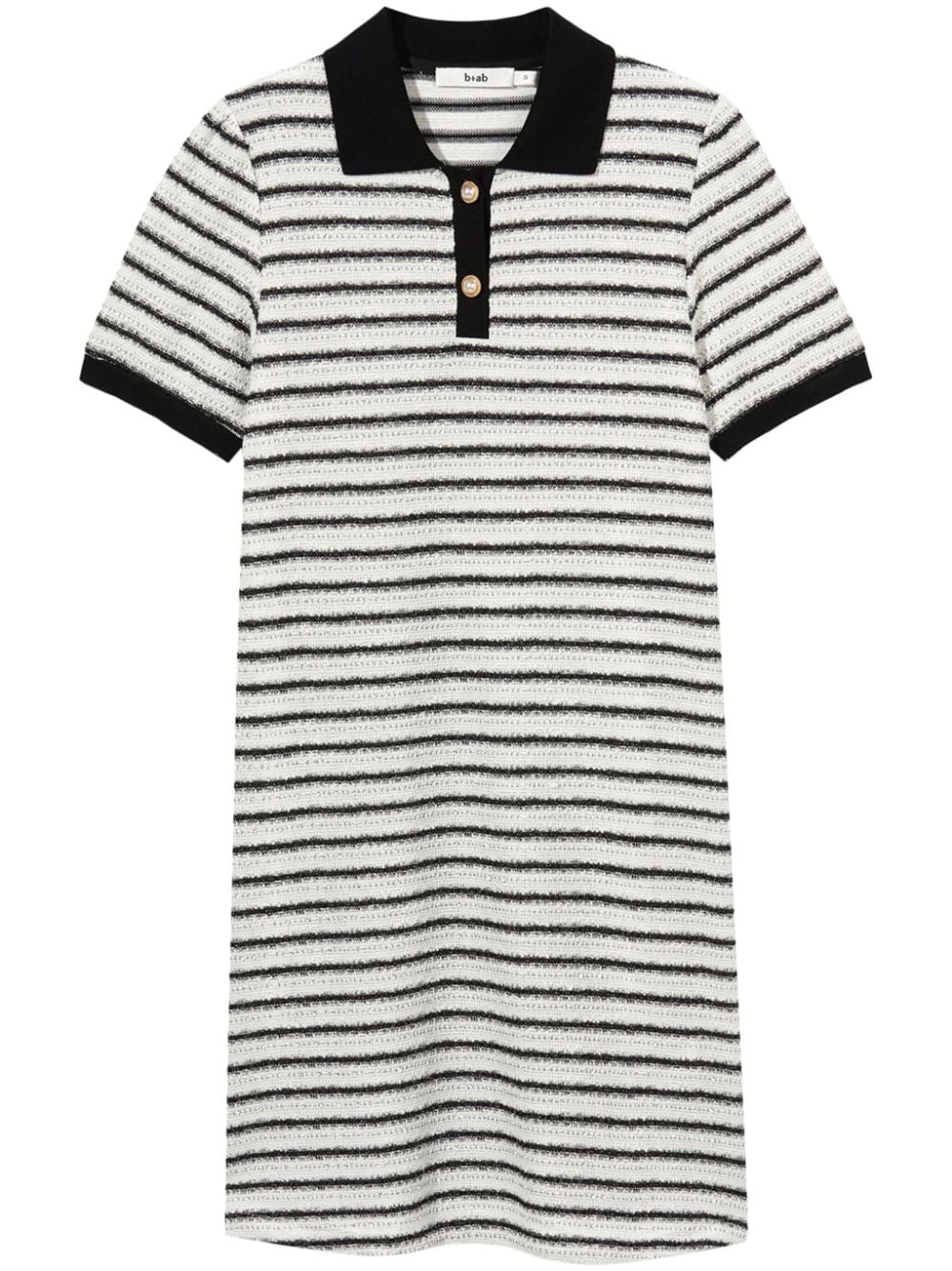 B+ab Striped Polo Minidress In White