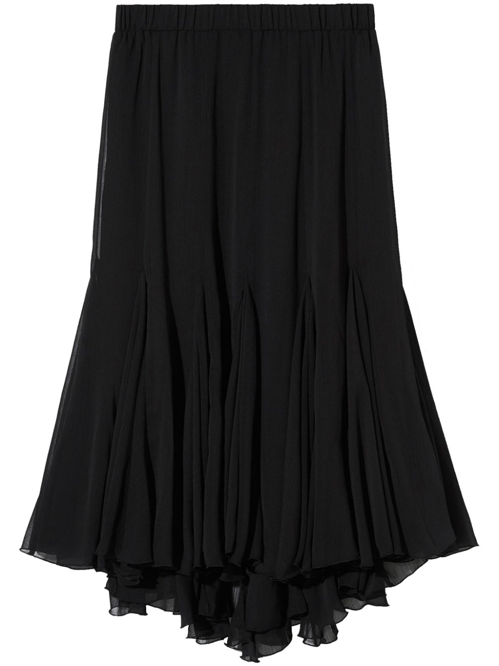 B+ab Layered Pleated Midi Skirt In Black