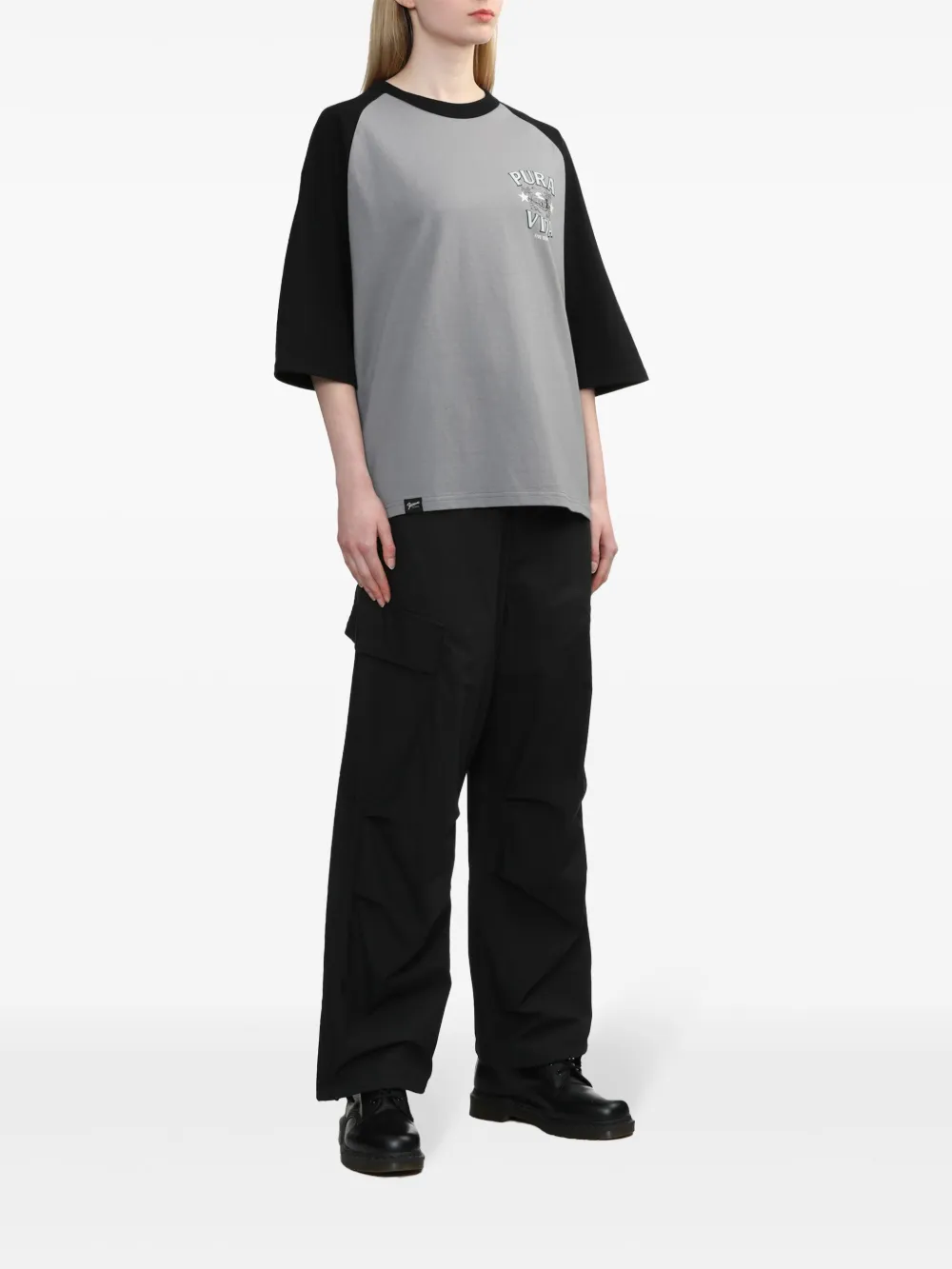 FIVE CM Katoenen T-shirt met grafische print Grijs