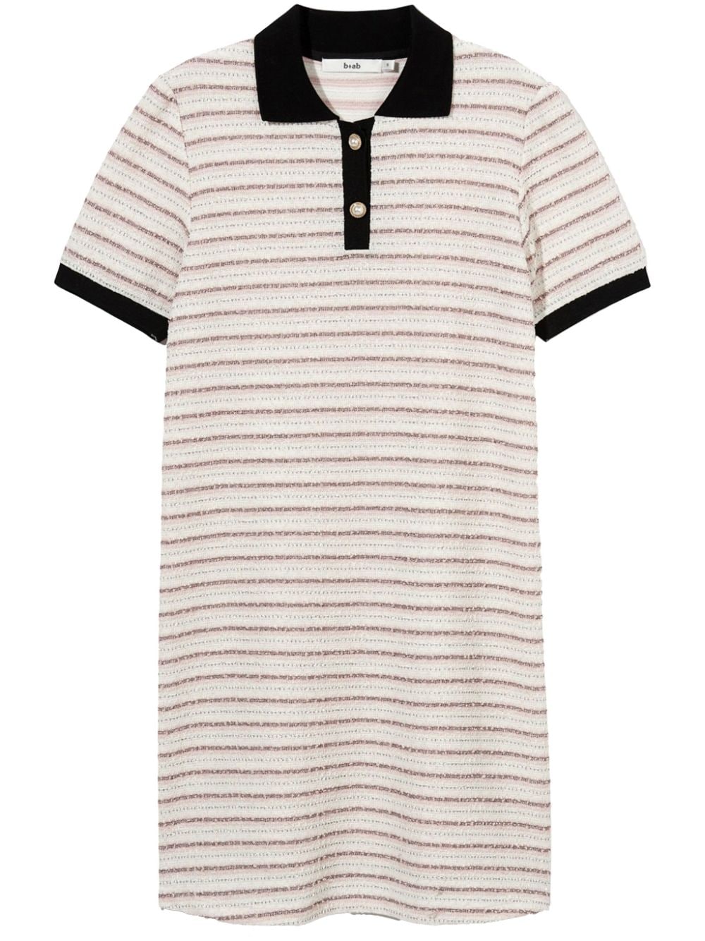 B+ab Striped Polo Minidress In Neutral