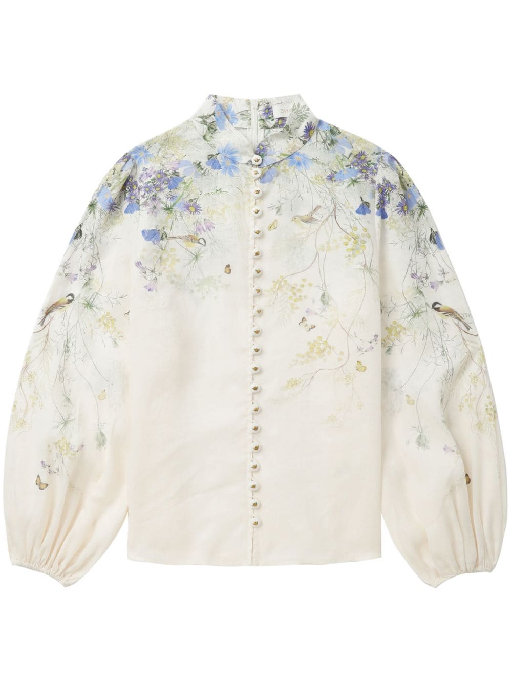 Shop Zimmermann Harmony Floral-print Blouse In White