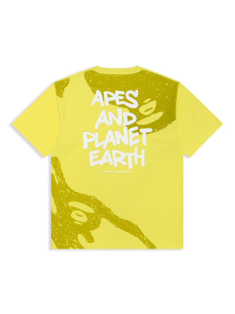 Shop Aape By A Bathing Ape Logo-print Cotton T-shirt In Yellow