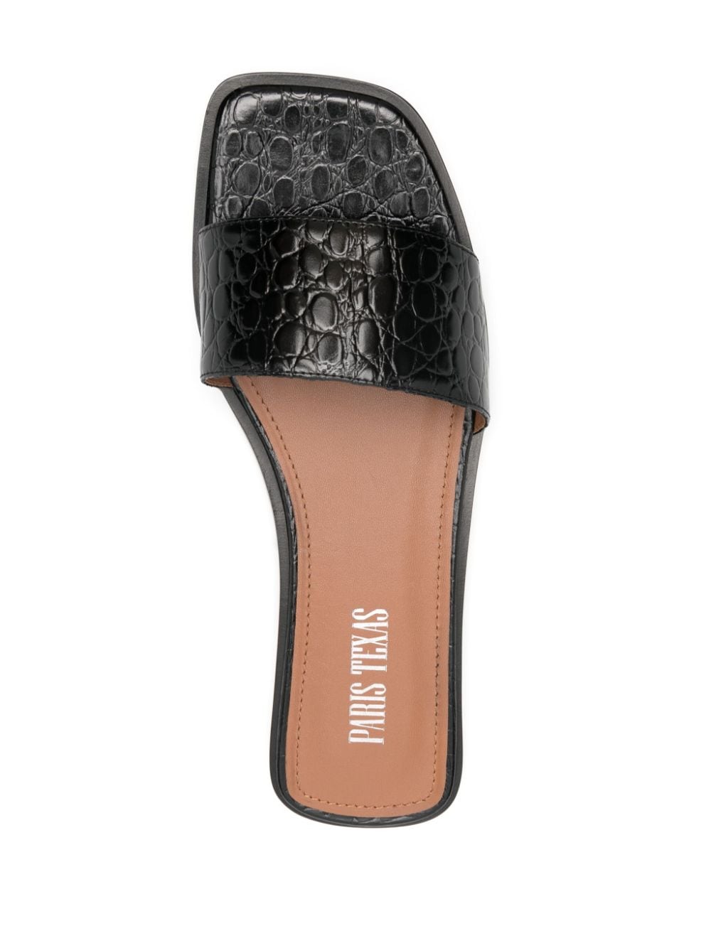 Shop Paris Texas Crocodile-effect Leather Sandals In Black