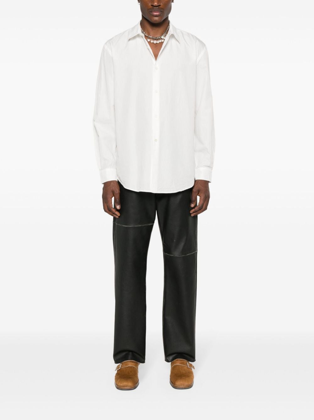 Shop Our Legacy Long-sleeve Poplin Shirt In White