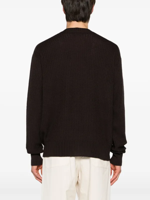 ISSEY MIYAKE シルク100% クルーネックニット　黒　 N2807 Homme Plissé Issey Miyake クルーネック セーター | ブラウン