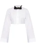 Noir Kei Ninomiya bow-embellished cotton shirt - White