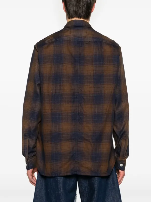 Rick Owens DRKSHDW Checked Cotton Overshirt | Neutrals