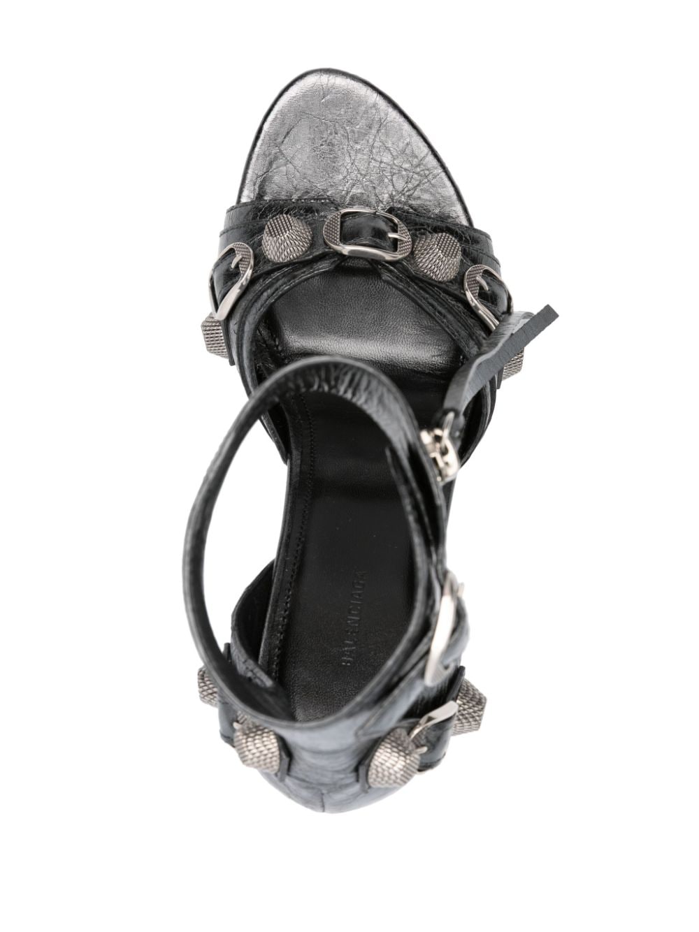 Shop Balenciaga Cagole 110mm Leather Sandals In Grey