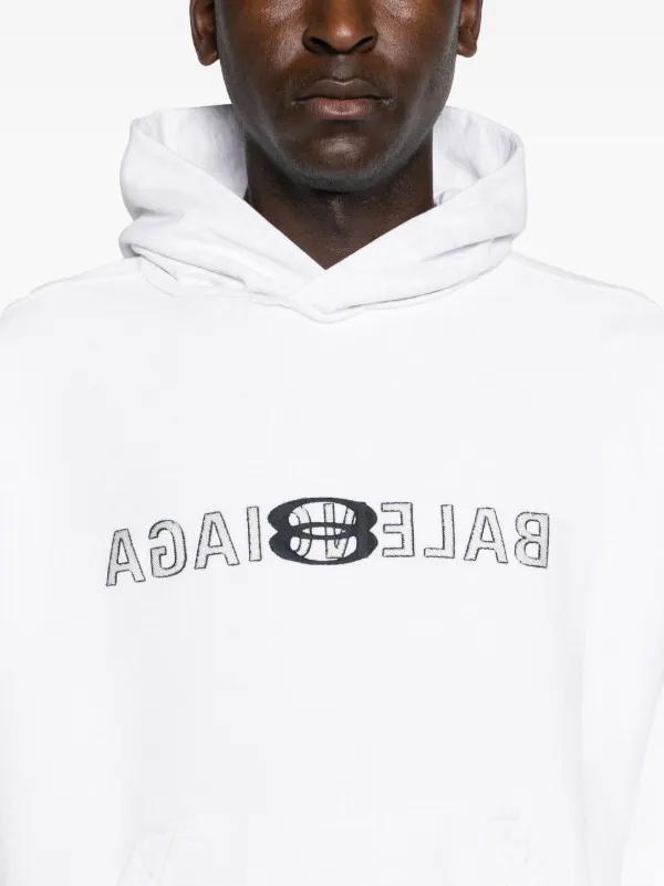 Balenciaga logo cotton terry hoodie on sale