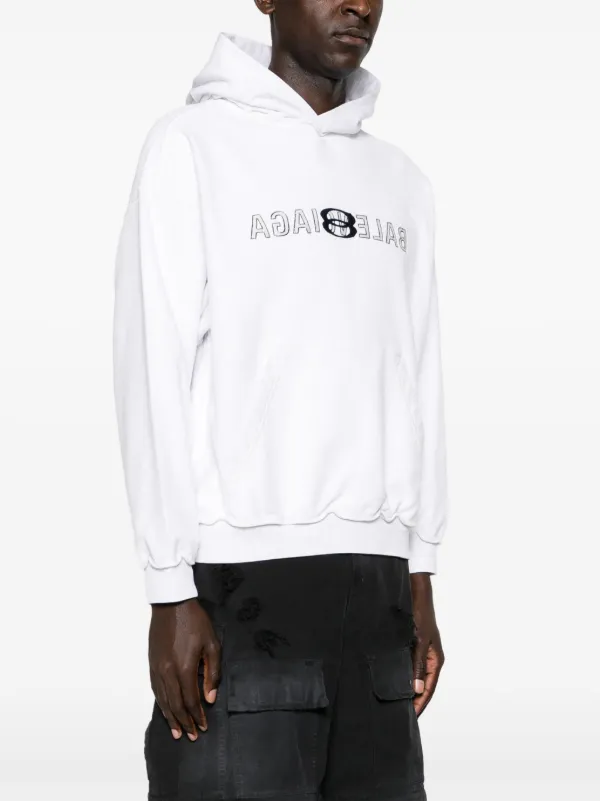 Balenciaga logo cotton terry hoodie on sale