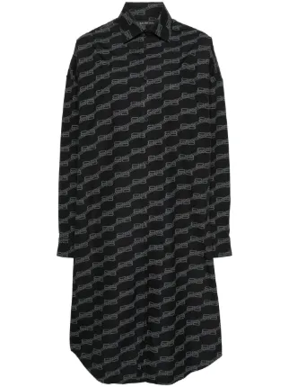 ワンピース Balenciaga Black Elasticated Shirt Dress BALENCIAGA Stretch-jersey maxi shirt dress | NET-A-PORTER