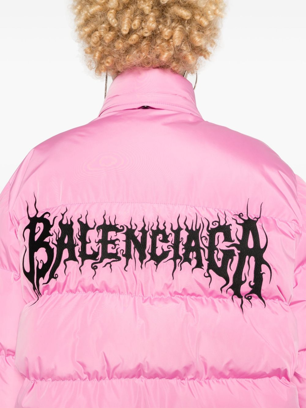 Balenciaga Donsjack met geborduurd logo Roze