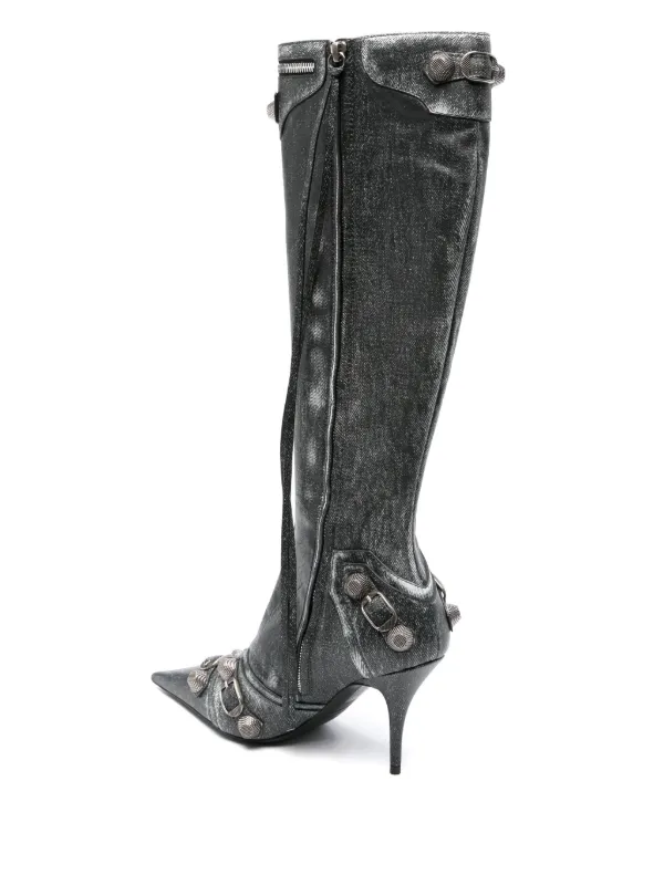 最終値下げ　約30万購入　BALENCIAGA CAGOLE BOOTIE 37 Balenciaga 90mm Cagole Leather Boots | Grey | FARFETCH