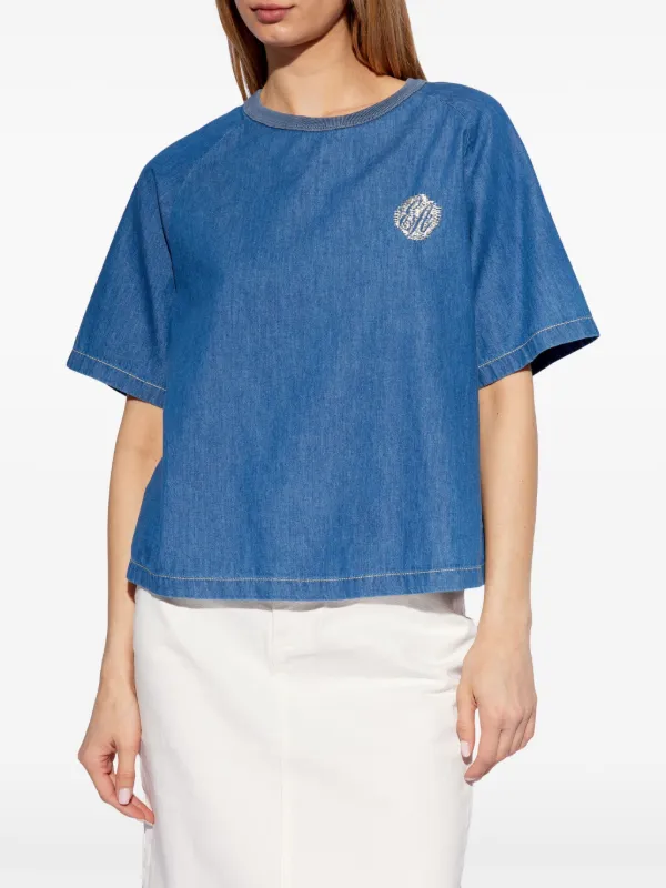 Tシャツ・カットソー EMPORIO ARMANI Woman T-Shirt Blue EW001521AF12571 UB115 EMPORIO ARMANI Women's navy blue t-shirt
