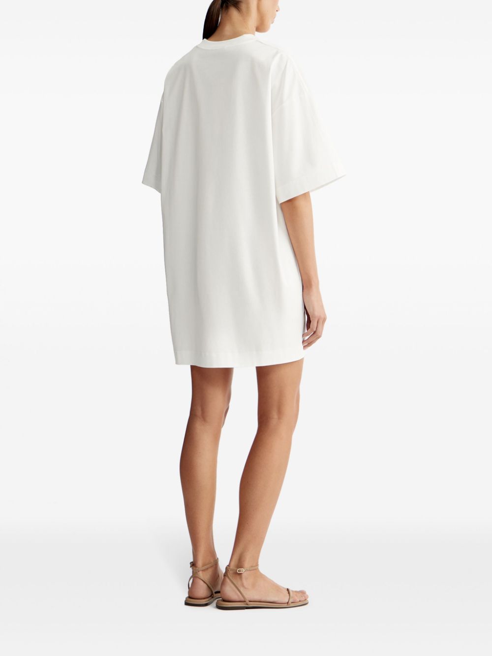 Shop 12 Storeez Mercurised-cotton T-shirt Dress In White