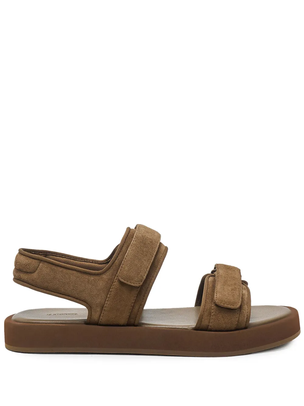 double-strap suede sandals