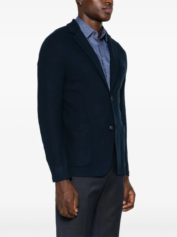 Giorgio Armani Knitted Blazer | Blue | FARFETCH JO
