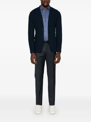 Giorgio Armani ネイビーリブ編みセーター Giorgio Armani ネイビーリブ編みセーター Giorgio Armani