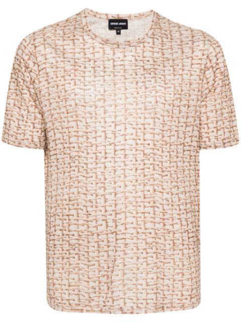 Giorgio Armani woven-print T-shirt Men