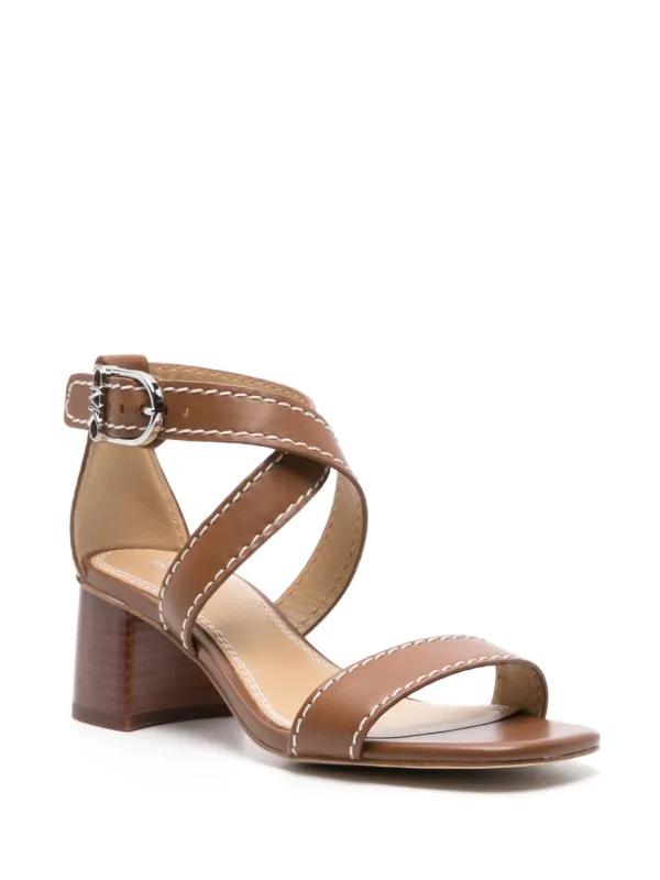 Michael Michael Kors Ashton 50mm Leather Sandals | Brown | FARFETCH AO