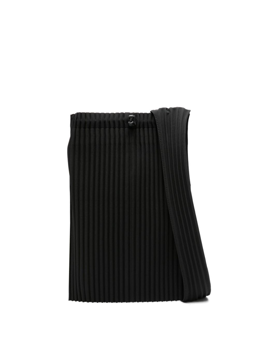 Issey Miyake Pocket 1 Pleated Shoulder Bag In Black