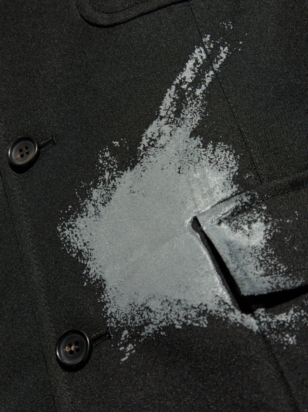 Shop Comme Des Garçons Shirt Splatter-print Single-breasted Blazer In Black