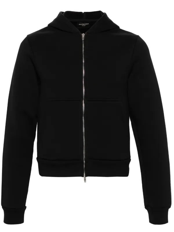 Balenciaga zip up Cotton Hoodie Black FARFETCH IE