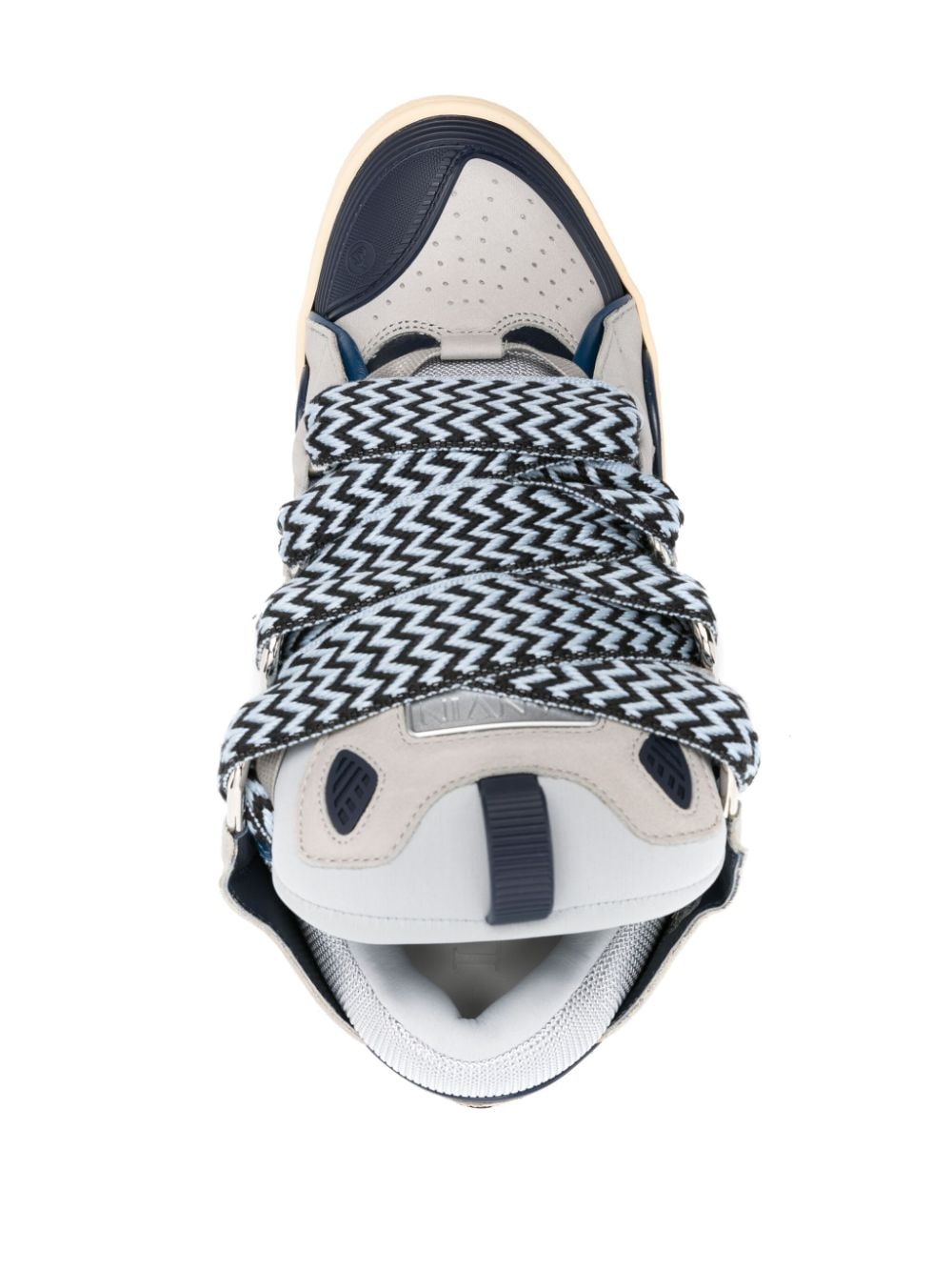 Shop Lanvin Curb Lace-up Sneakers In Grey