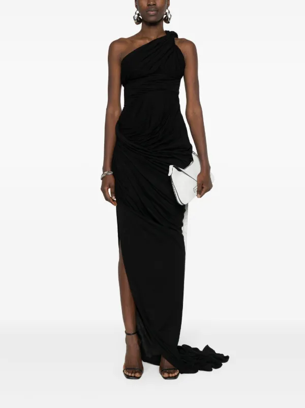 Rick Owens Draped one-shoulder Maxi Dress | Black | FARFETCH