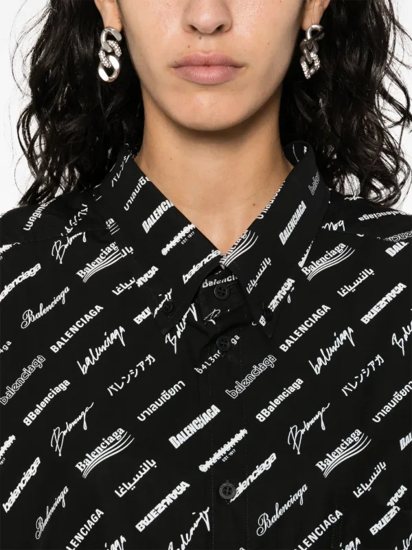 BALENCIAGA ブラックドレスシャツ L Balenciaga シャツドレス | ブラック | FARFETCH JP