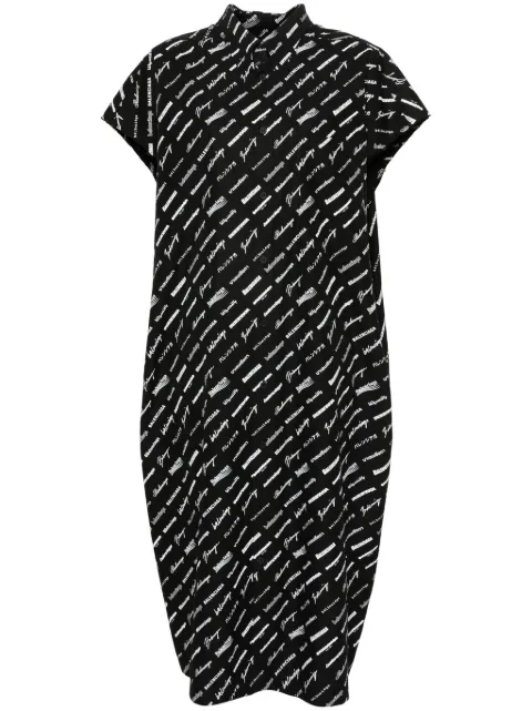 Balenciaga logo-print shirt dress
