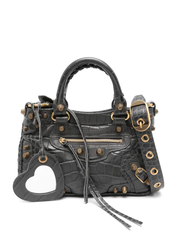 Balenciaga Small Le Cagole Leather Tote Bag Grey FARFETCH CA