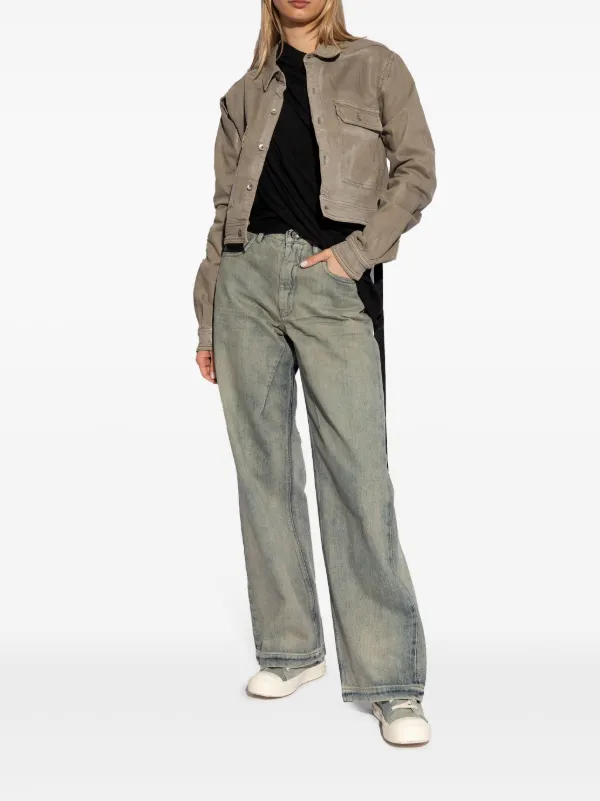 【RICK OWENS DRKSHDW 】ダメージデニムスニーカー SINGLE SOLE LOW CUT SNEAKERS SLASH DENIM BLACK - RICK OWENS