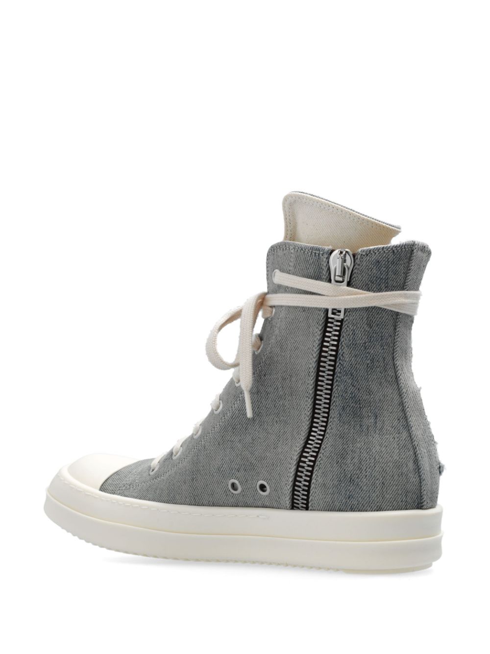 Shop Rick Owens Drkshdw Ripped-detail Lace-up Sneakers In Blue