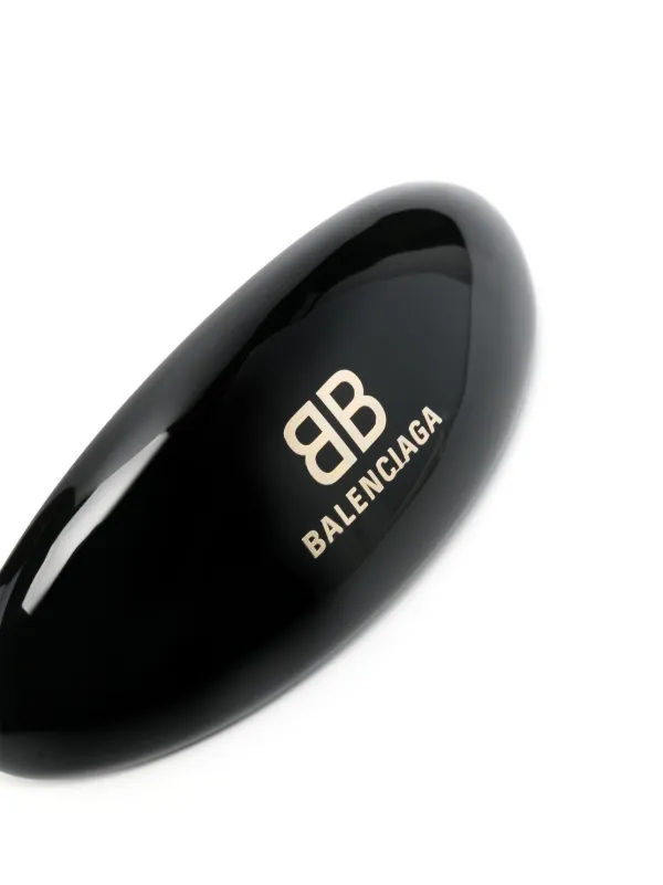 Balenciaga logo-lettering Hair Clip | Black | FARFETCH JO
