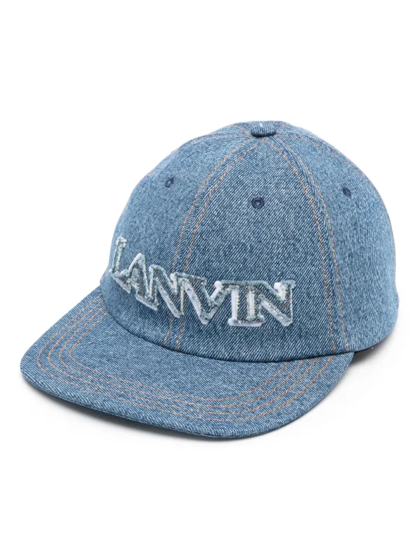 Lanvin Logo-appliqué Denim Cap in Blue