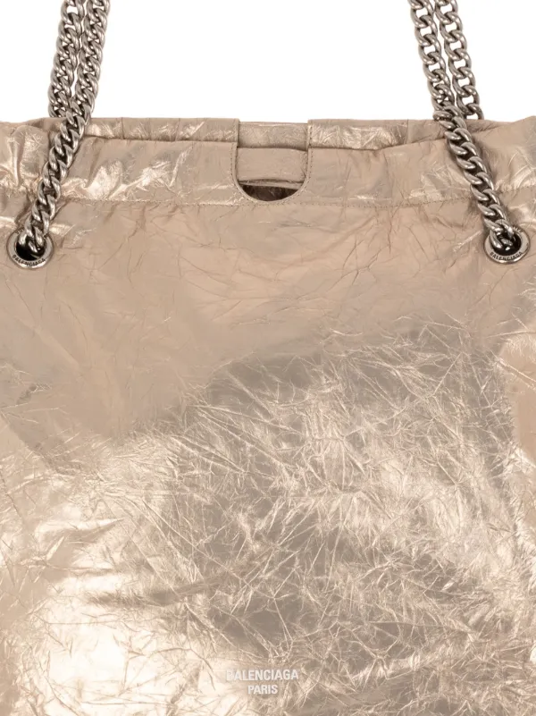 Balenciaga Crush Metallic Tote Bag | Gold | FARFETCH