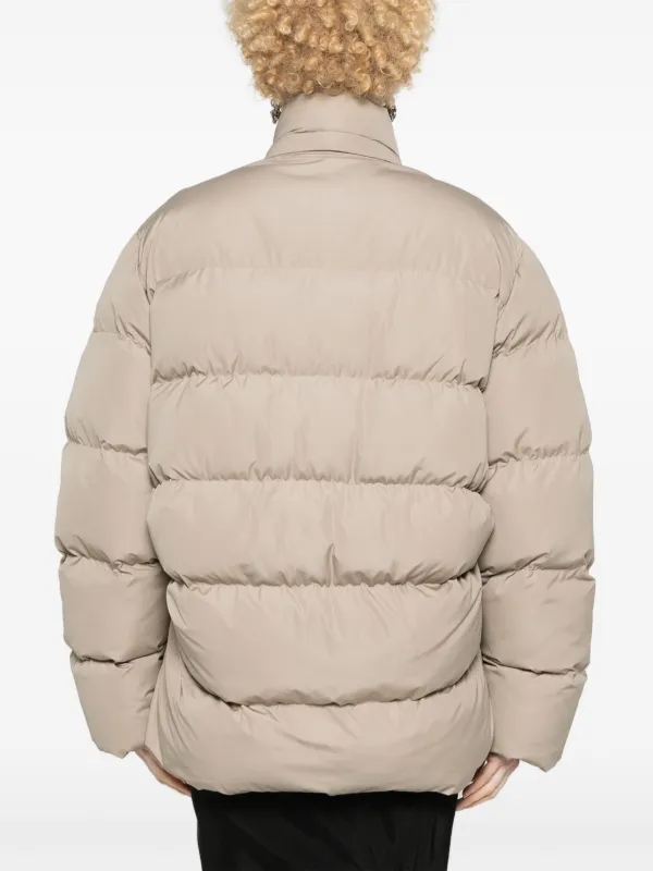 Balenciaga logo-embroidered Puffer Jacket | Neutrals | FARFETCH