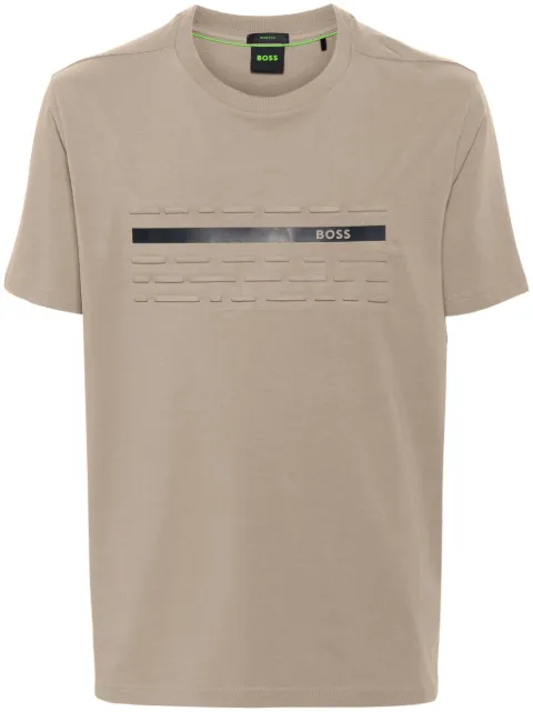 BOSS logo-print embossed T-shirt