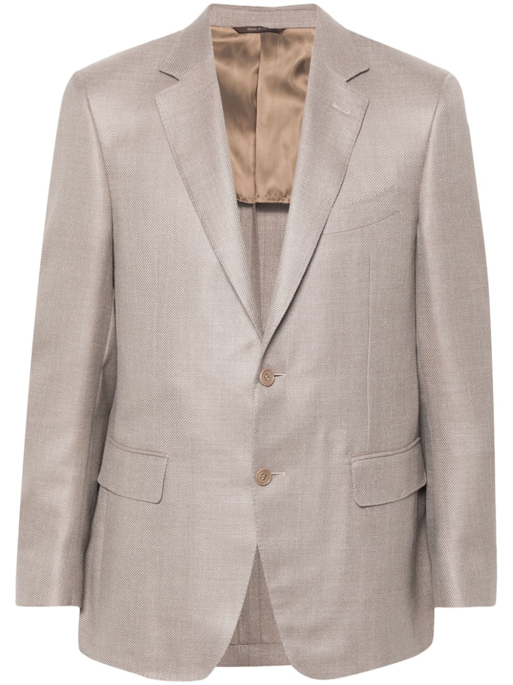 Canali Twill-weave Blazer In Grey